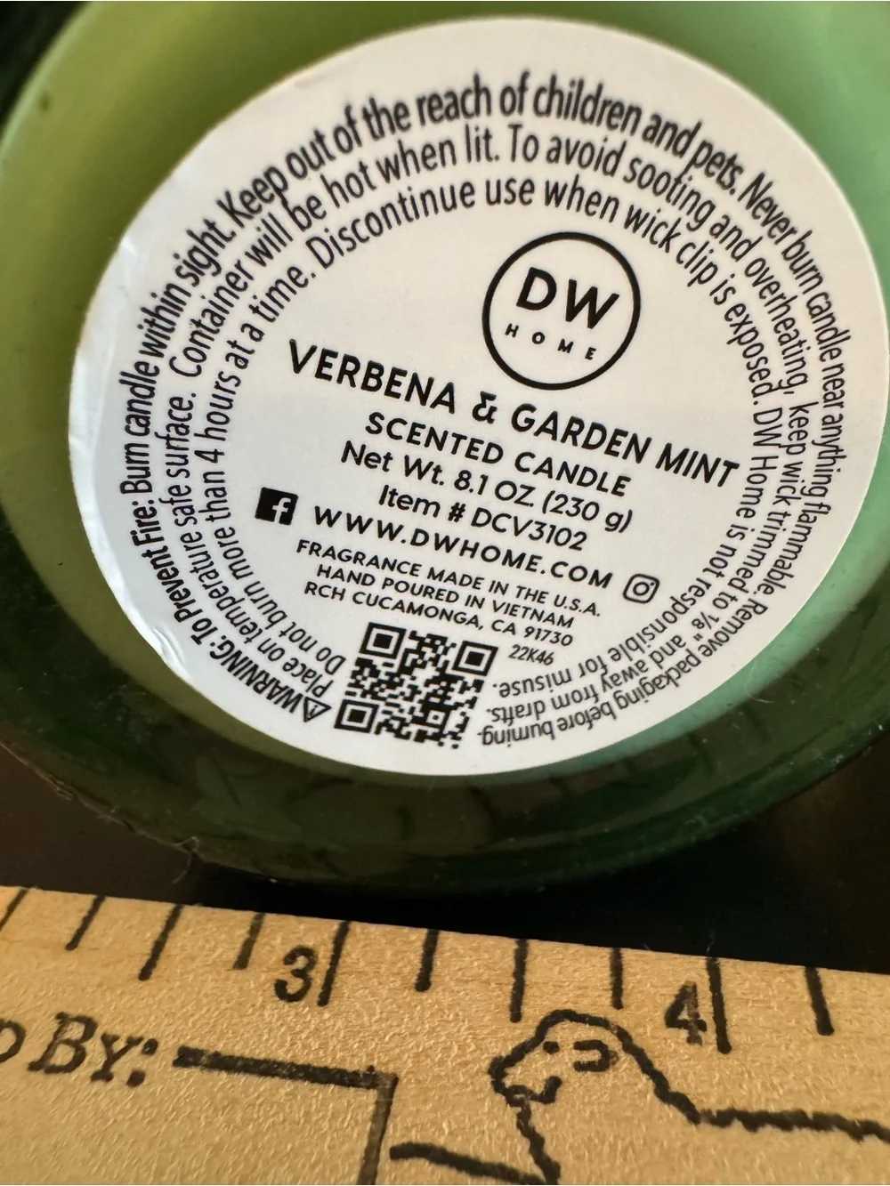 2 Francesca DW Home Verbena & Garden Mint Scented Candle - Green